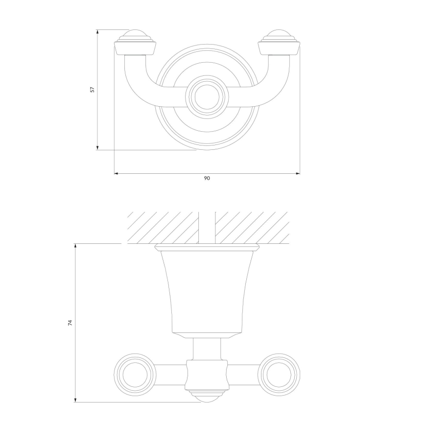 OMNIRES AL53120CR - Percha de pared ART LINE cromo brillante