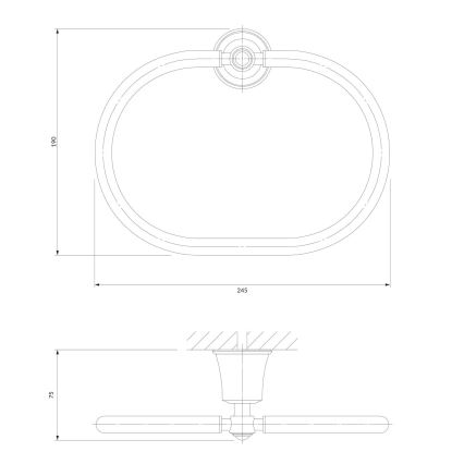 OMNIRES AL53230CR - Toallero de pared ART LINE cromo brillante