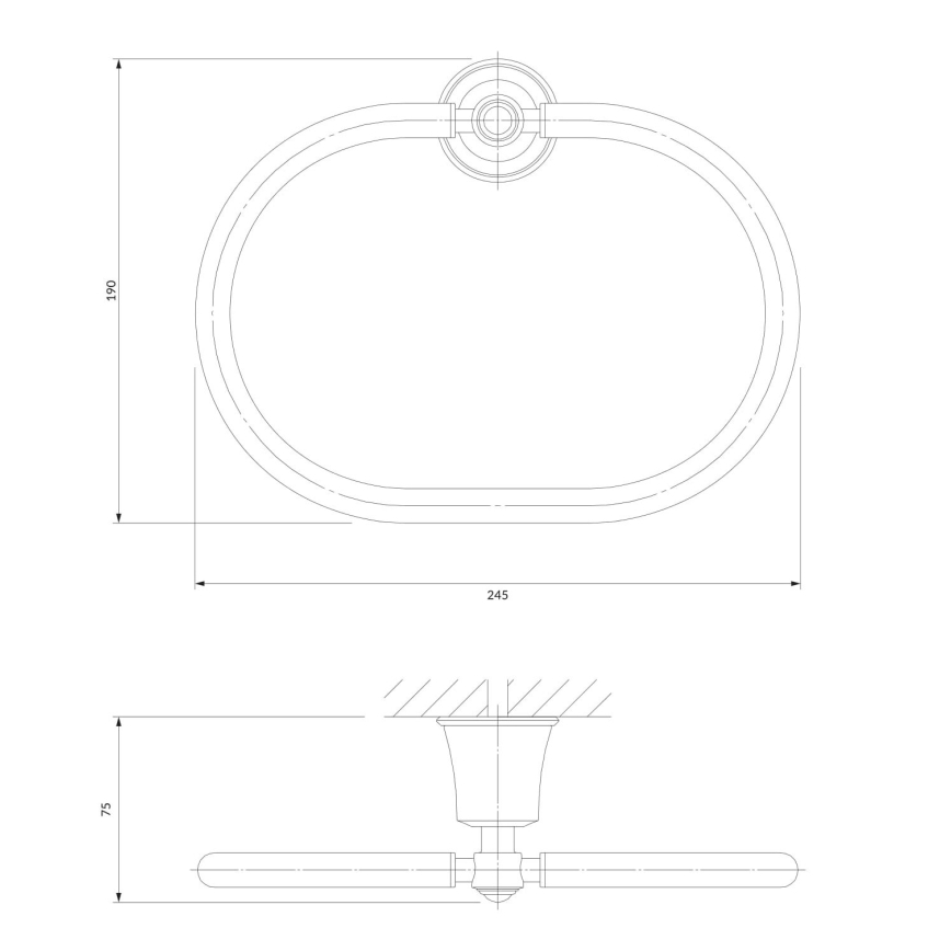 OMNIRES AL53230CR - Toallero de pared ART LINE cromo brillante