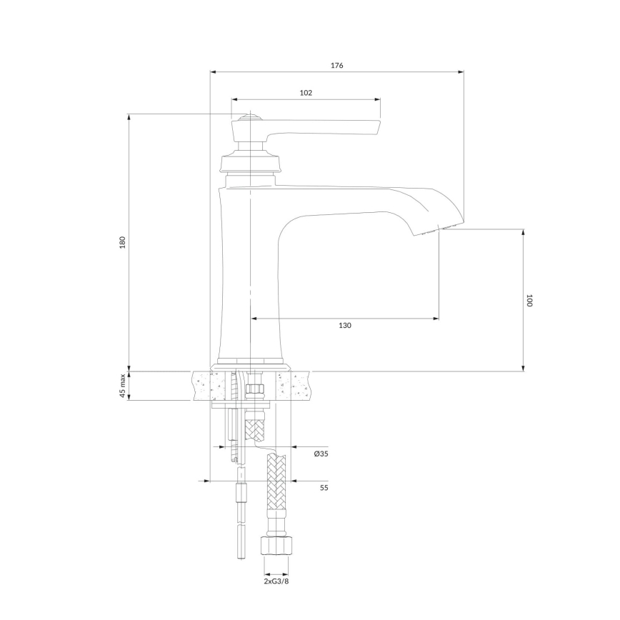 OMNIRES AM5210CR - Grifo de lavabo ARMANCE 18 cm cromo brillante