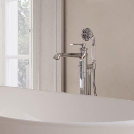 OMNIRES AM5233CR - Conjunto de bañera independiente con grifería ARMANCE cromo brillante