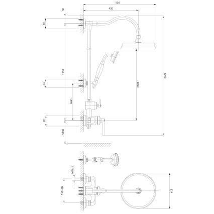 OMNIRES AM5244CR - Conjunto de ducha con grifo ARMANCE cromo brillante