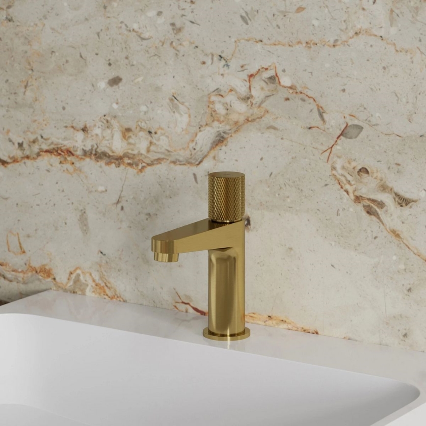 OMNIRES CT8010GLB - Grifo de lavabo CONTOUR 16,6 cm cortado dorado