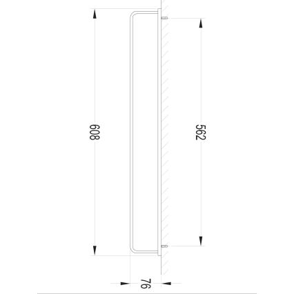 OMNIRES DA70216BL - Toallero de pared DARLING 61 cm negro semimate