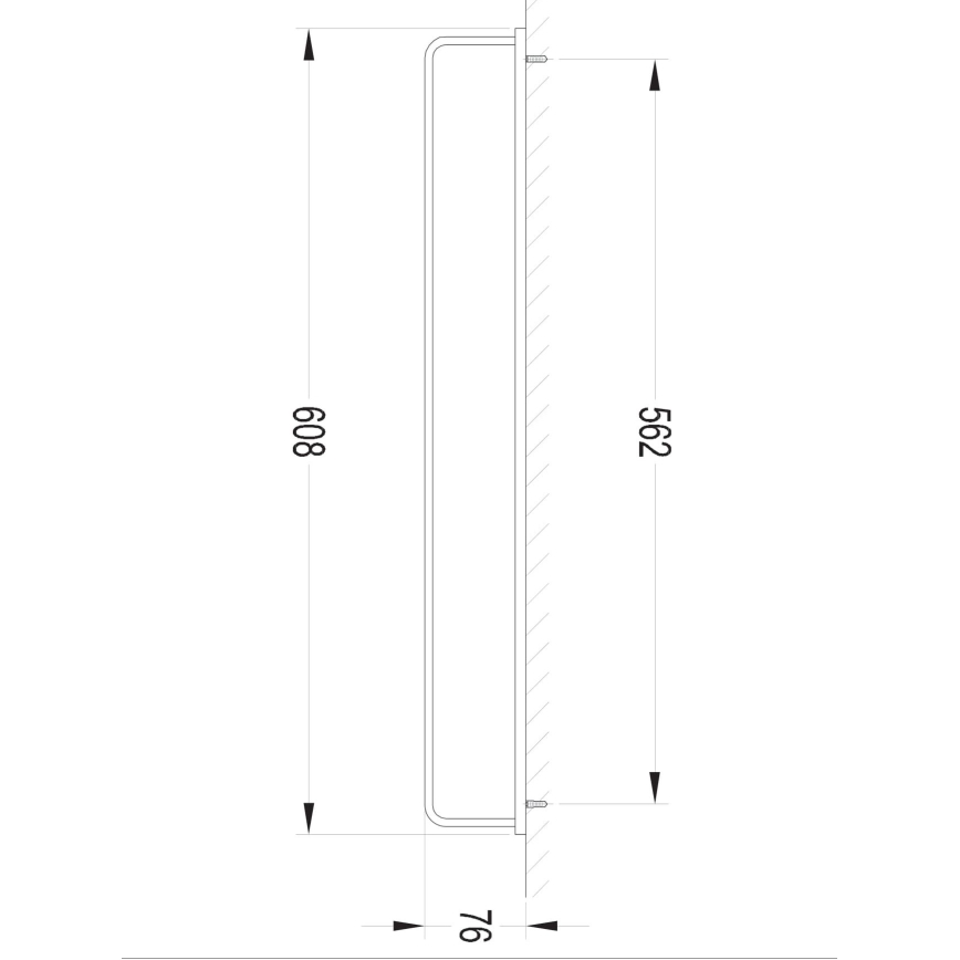 OMNIRES DA70216BL - Toallero de pared DARLING 61 cm negro semimate