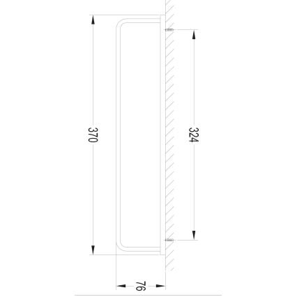 OMNIRES DA70230BL - Toallero de pared DARLING 37 cm Semi-fosco negro