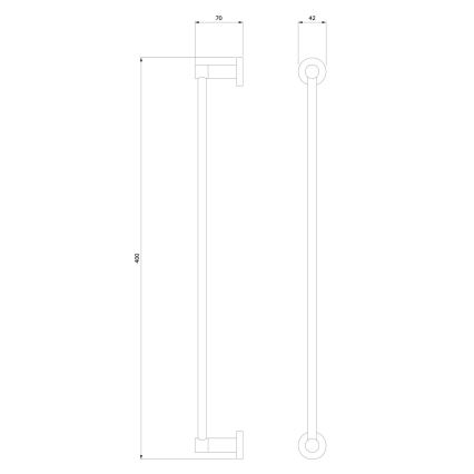 OMNIRES MP60214AT - Toallero de pared MODERN PROJECT 40 cm mate negro