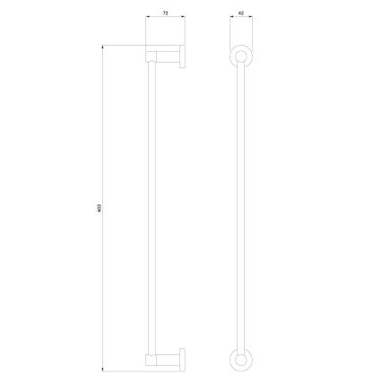 OMNIRES MP60216BL - Toallero de pared MODERN PROJECT 60 cm mate negro