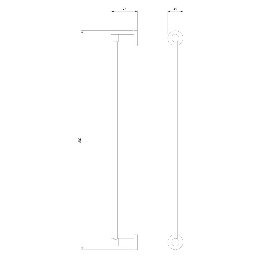 OMNIRES MP60216CR - Toallero de pared MODERN PROJECT 60 cm cromo brillante