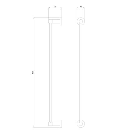 OMNIRES MP60216GR - Toallero de pared MODERN PROJECT 60 cm grafito