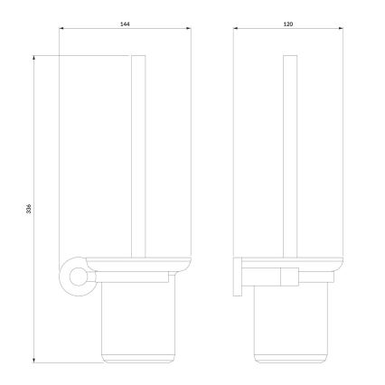 OMNIRES MP60620BL - Cepillo de inodoro montado en la pared MODERN PROJECT mate negro