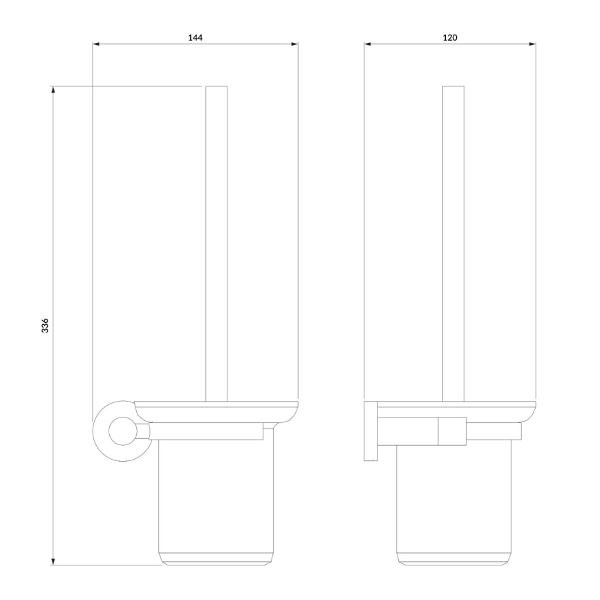 OMNIRES MP60620BL - Cepillo de inodoro montado en la pared MODERN PROJECT mate negro