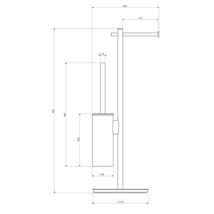 OMNIRES MP60810CR - Portarrollos de papel higiénico y portacepillo de inodoro MODERN PROJECT cromo brillante