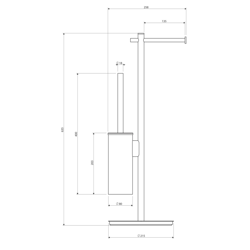 OMNIRES MP60810CR - Portarrollos de papel higiénico y portacepillo de inodoro MODERN PROJECT cromo brillante