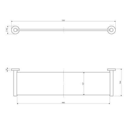 OMNIRES MP60930CR - Estantería de pared MODERN PROJECT 55 cm cromo brillante