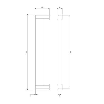 OMNIRES NL80226CR - Toallero de pared NELSON 62 cm cromo brillante