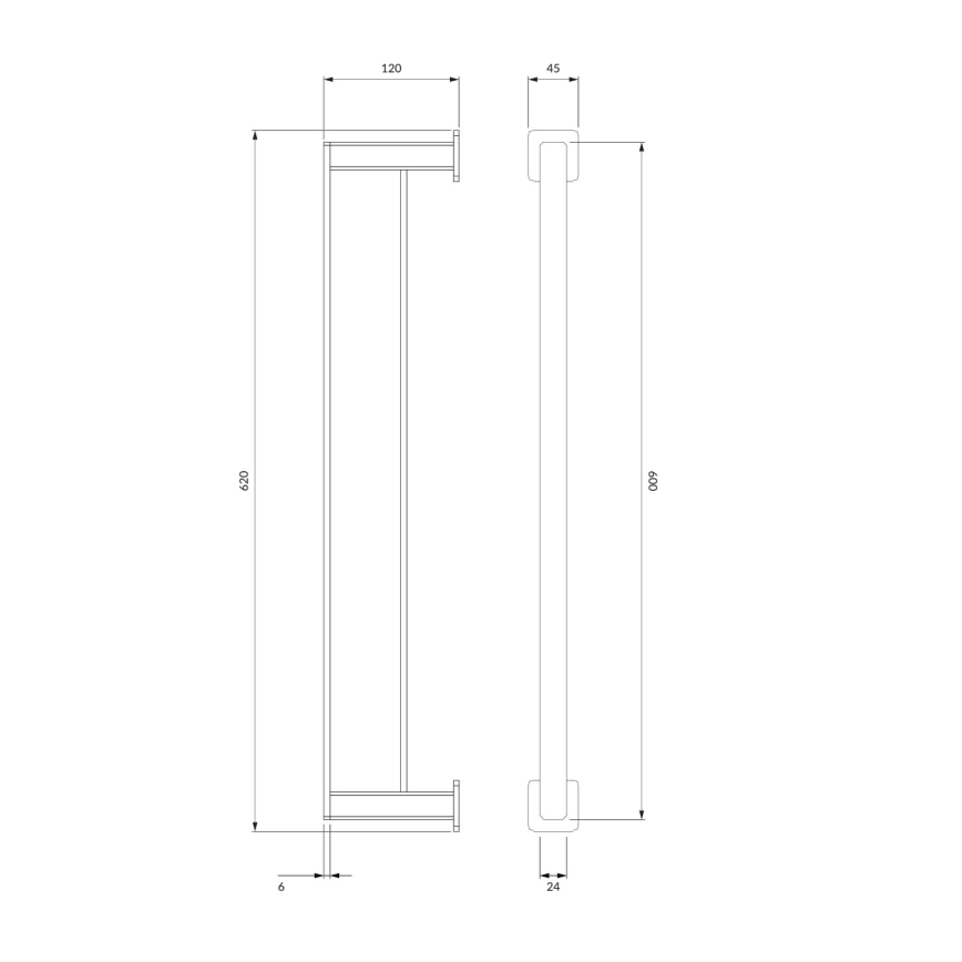 OMNIRES NL80226CR - Toallero de pared NELSON 62 cm cromo brillante