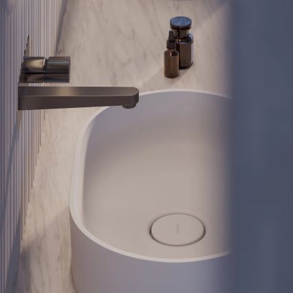 OMNIRES OVOUNBM - Lavabo sobre encimera OVO 55x36 cmdolomit/blanco mate