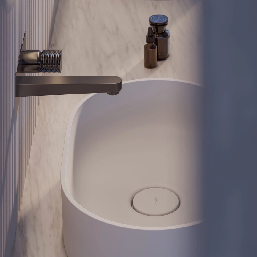 OMNIRES OVOUNBM - Lavabo sobre encimera OVO 55x36 cmdolomit/blanco mate