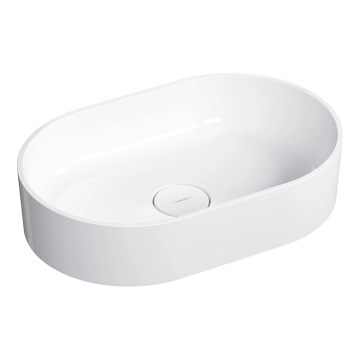 OMNIRES OVOUNBP - Lavabo sobre encimera OVO 55x36 cm dolomita/blanco brillante