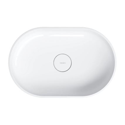OMNIRES OVOUNBP - Lavabo sobre encimera OVO 55x36 cm dolomita/blanco brillante