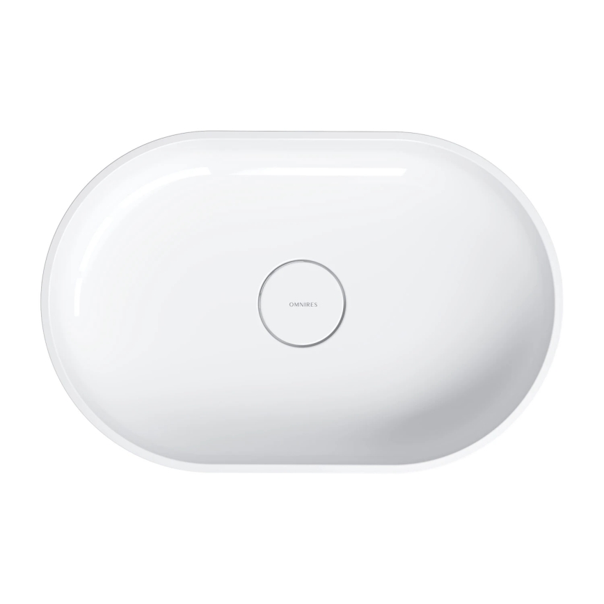 OMNIRES OVOUNBP - Lavabo sobre encimera OVO 55x36 cm dolomita/blanco brillante