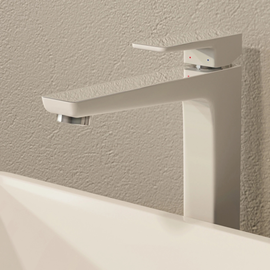 OMNIRES PM7412CRB - Grifo de lavabo PARMA 27,3 cm cromo brillante/blanco
