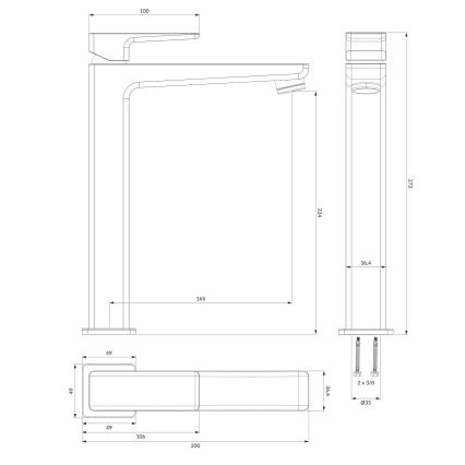 OMNIRES PM7412CRB - Grifo de lavabo PARMA 27,3 cm cromo brillante/blanco