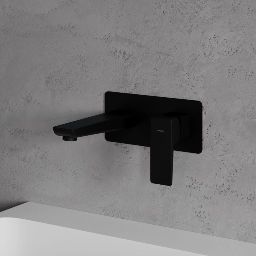 OMNIRES PM7415BL - Grifo de lavabo para instalación empotrada PARMA mate negro