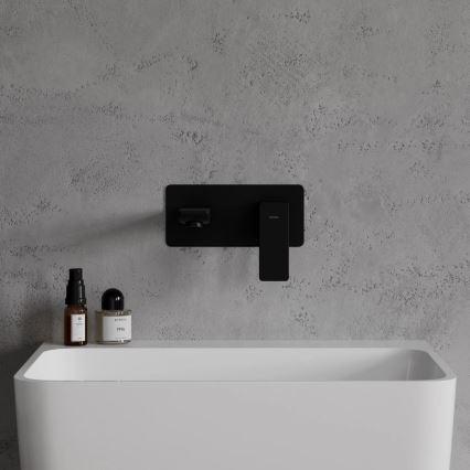 OMNIRES PM7415BL - Grifo de lavabo para instalación empotrada PARMA mate negro