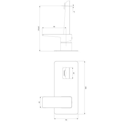 OMNIRES PM7415BL - Grifo de lavabo para instalación empotrada PARMA mate negro