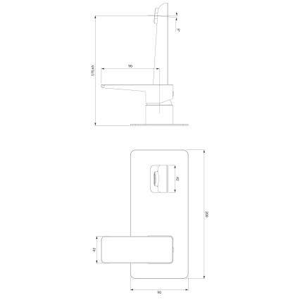 OMNIRES PM7415CR - Grifo de lavabo para instalación empotrada PARMA cromo brillante