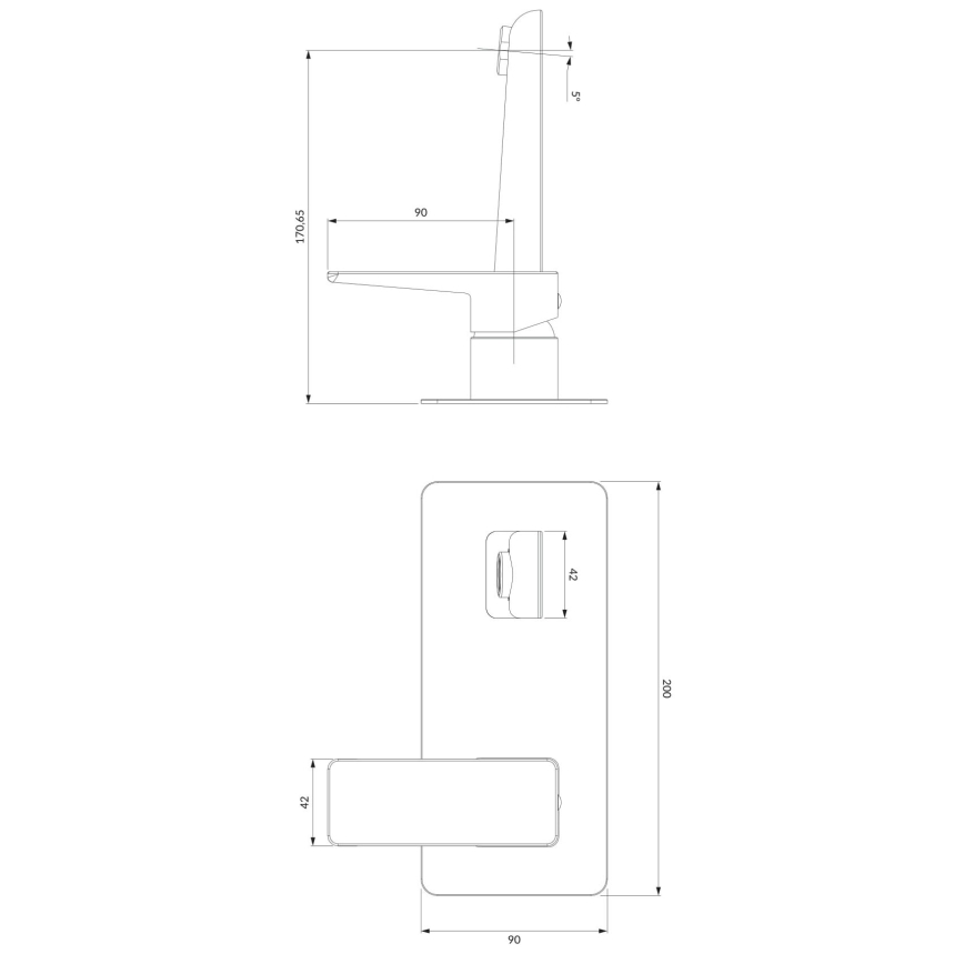 OMNIRES PM7415CR - Grifo de lavabo para instalación empotrada PARMA cromo brillante