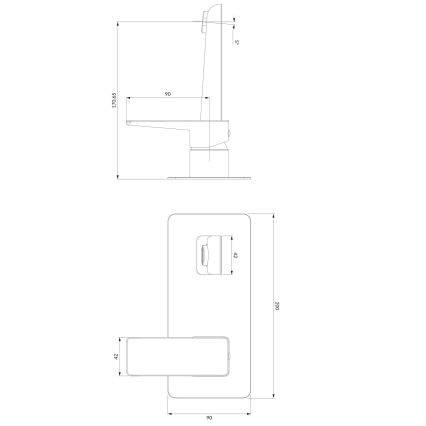 OMNIRES PM7415CRB - Grifo de lavabo para instalación empotrada PARMA cromo brillante/blanco