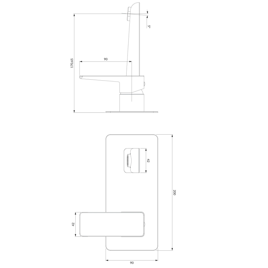 OMNIRES PM7415CRB - Grifo de lavabo para instalación empotrada PARMA cromo brillante/blanco