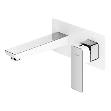OMNIRES PM7415CRB - Grifo de lavabo para instalación empotrada PARMA cromo brillante/blanco