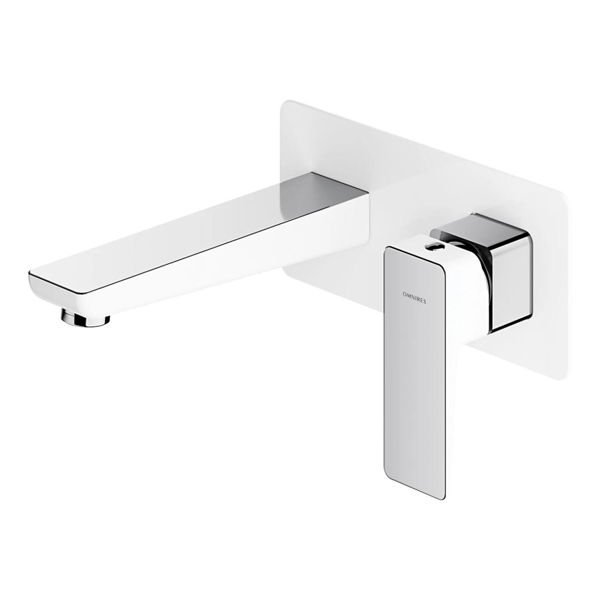 OMNIRES PM7415CRB - Grifo de lavabo para instalación empotrada PARMA cromo brillante/blanco