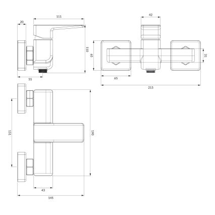 OMNIRES PM7440CR - Grifo de ducha PARMA cromo brillante