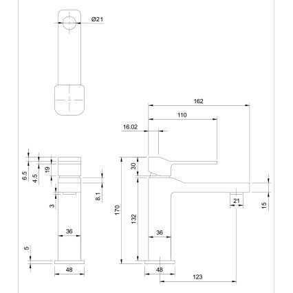 OMNIRES SL7710CR - Grifo de lavabo SLIDE 17 cm cromo brillante