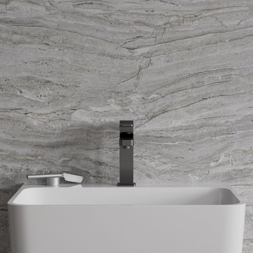 OMNIRES SL7710GR - Grifo de lavabo SLIDE 17 cm grafito cepillado