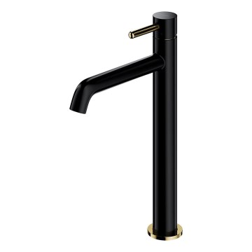 OMNIRES Y1212BLGL - Grifo de lavabo Y 30,8 cm negro semimate/dorado brillante