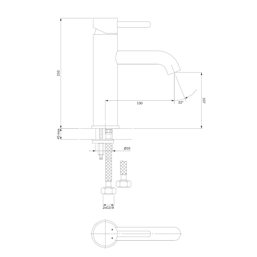 OMNIRES Y1213MAXCR - Grifo de lavabo Y 21 cm cromo brillante