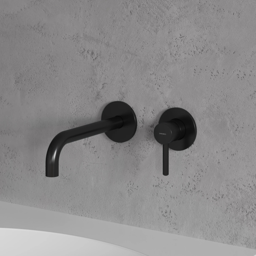 OMNIRES Y1215HLBL - Grifo de lavabo para instalación empotrada Y negro semimate
