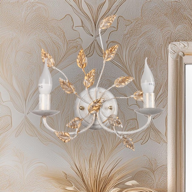 ONLI - Aplique COLLANA 1xE14/6W/230V blanco/dorado