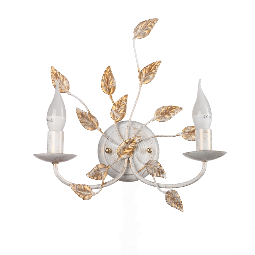 ONLI - Aplique COLLANA 1xE14/6W/230V blanco/dorado
