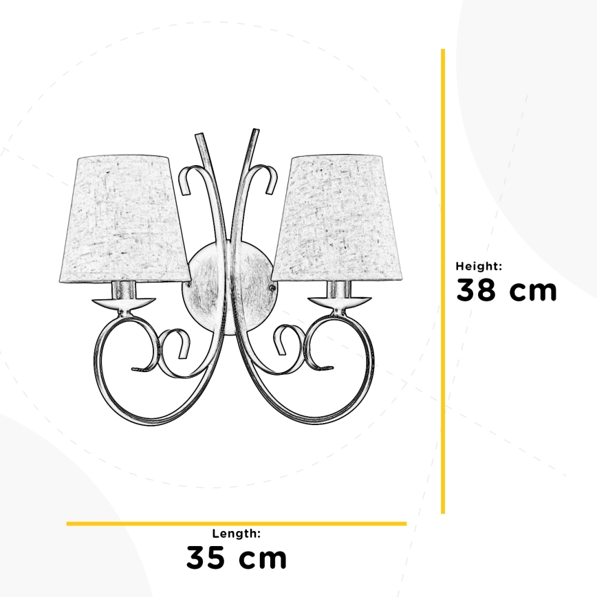 ONLI - Aplique POMPEI 2xE14/6W/230V bronce