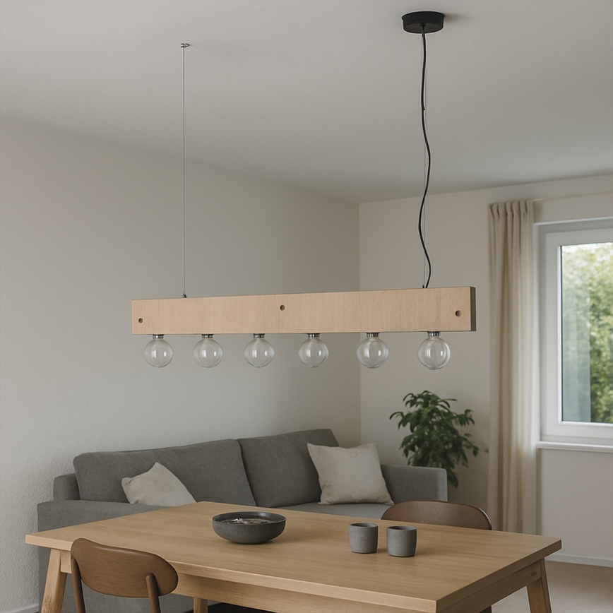 ONLI - Lámpara colgante ARGO 6xE27/22W/230V beige