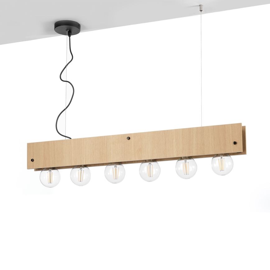 ONLI - Lámpara colgante ARGO 6xE27/22W/230V beige