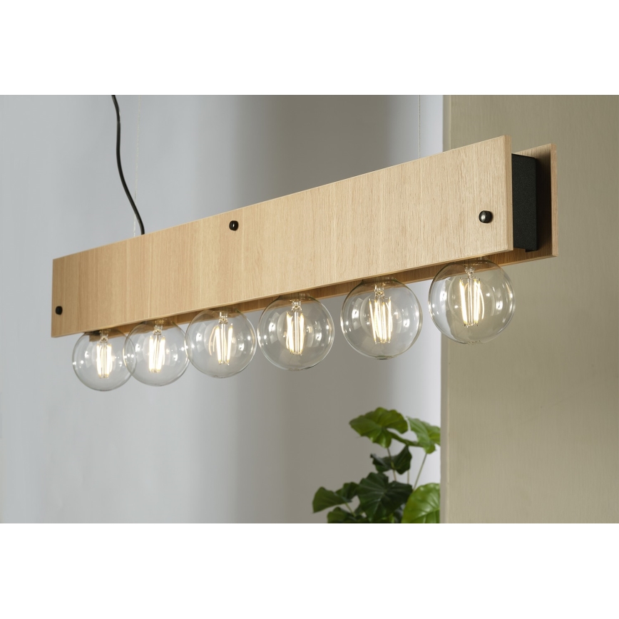 ONLI - Lámpara colgante ARGO 6xE27/22W/230V beige