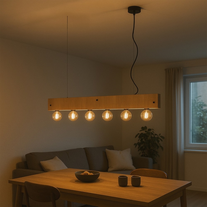 ONLI - Lámpara colgante ARGO 6xE27/22W/230V beige